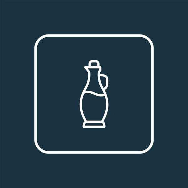 Ícone de vidro de azeite símbolo de linha. Elemento de jarro isolado de qualidade premium em estilo moderno . —  Vetores de Stock