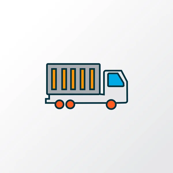 Teherautó ikon színes vonal szimbólum. Prémium minőségű elszigetelt furgon elem trendi stílusban. — Stock Vector
