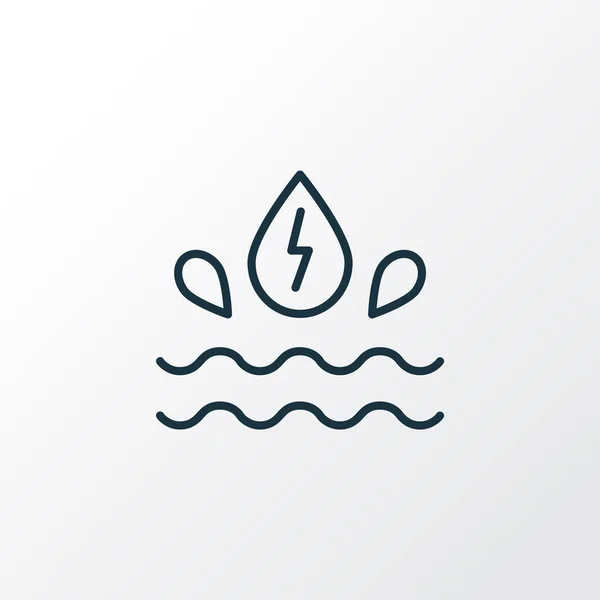 水エネルギーアイコンラインシンボル。流行のスタイルでプレミアム品質の孤立水力発電要素. — ストック写真