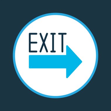 Çıkış işareti simgesi renkli simgesi. Premium kalite izole kaçış öğe trendy tarzı.