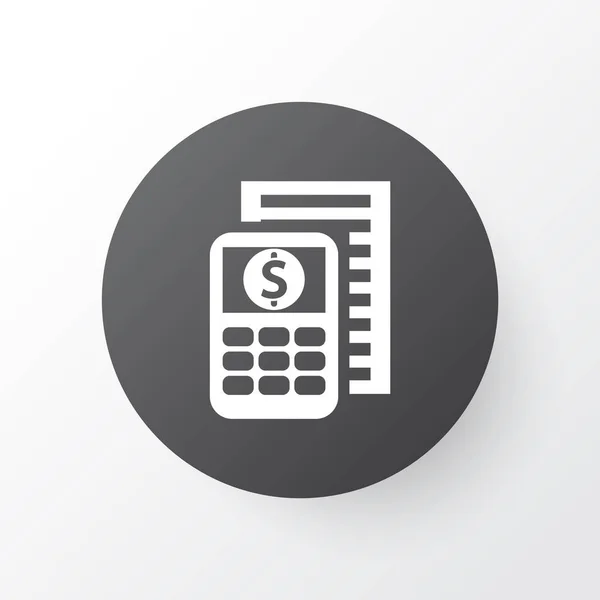 Budget calculator pictogram symbool. Premium kwaliteit geïsoleerd financieel element in trendy stijl. — Stockvector