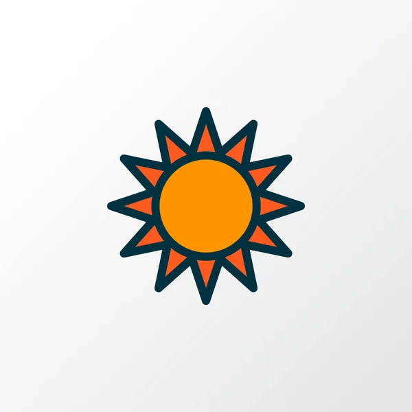 Цвет иконки солнца символ линии. Изолированный солнечный элемент высшего качества в модном стиле. — стоковый вектор