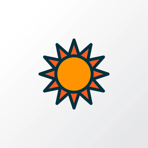 Icono de sol símbolo de línea de color. Elemento solar aislado de calidad premium en estilo moderno. — Vector de stock