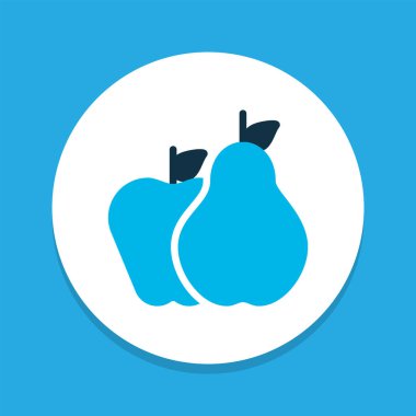 Armut ve elma ikonu renkli sembol. Moda tarzında birinci kalite izole meyve ögesi.