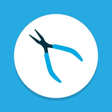 Klemp simgesi renkli sembol. Premium kalite izole edilmiş yuvarlak pense ögesi modada.