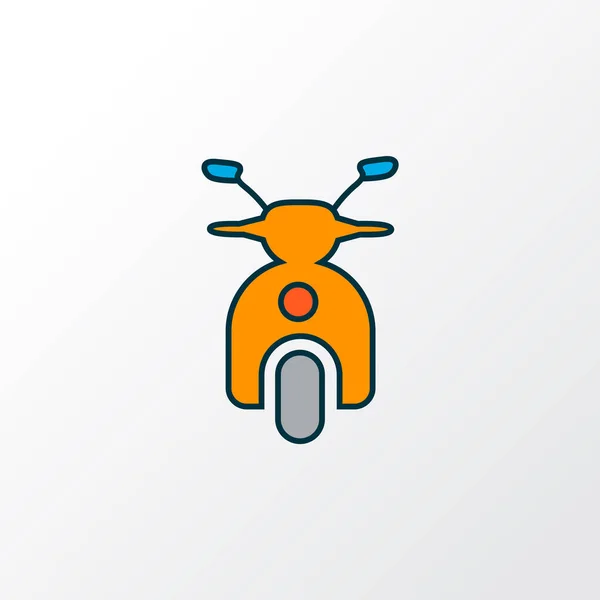 Ícone de scooter colorido símbolo de linha. Elemento ciclomotor isolado de qualidade premium em estilo moderno. — Fotografia de Stock