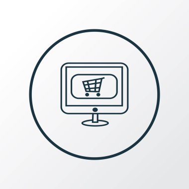 Online simgesi satır sembolü satın. Premium kalite izole bilgisayar öğe trendy tarzı.