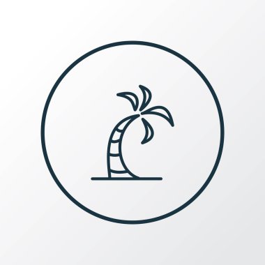 Avuç içi sembolü. Moda tarzında birinci kalite izole hindistan cevizi ağacı ögesi.