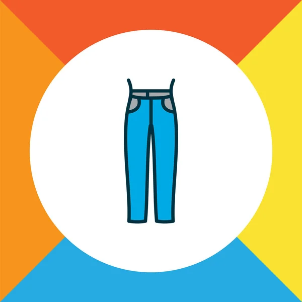 High waist jeans icon colored line symbol. Premium quality isolated denim element in trendy style. — Stock Photo, Image