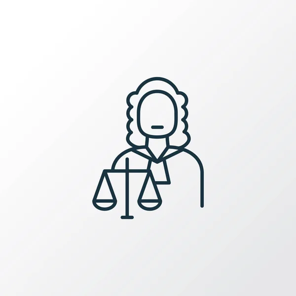 Σύμβολο γραμμής εικονιδίου δικαστή. Υψηλής ποιότητας απομονωμένο στοιχείο δικαιοσύνης σε μοντέρνο στυλ. — Φωτογραφία Αρχείου