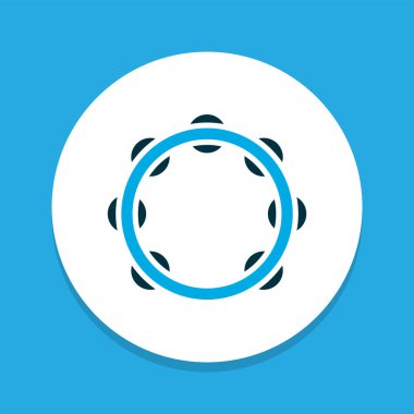 Timbrel simge renkli sembol. Moda tarzında birinci kalite izole tef ögesi.