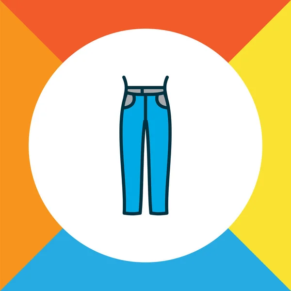 Jeans de cintura alta ícone colorido símbolo de linha. Elemento de denim isolado de qualidade premium em estilo moderno . —  Vetores de Stock