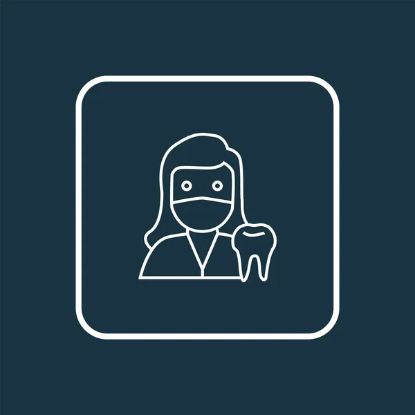 Dentist woman icon line symbol. Premium quality isolated doctor element in trendy style. — Stock Vector