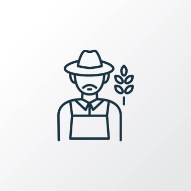Çiftçi sembolü. Moda tarzında birinci kalite izole edilmiş bahçıvan ögesi.