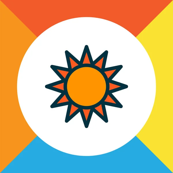 Icono de sol símbolo de línea de color. Elemento solar aislado de calidad premium en estilo moderno. — Vector de stock