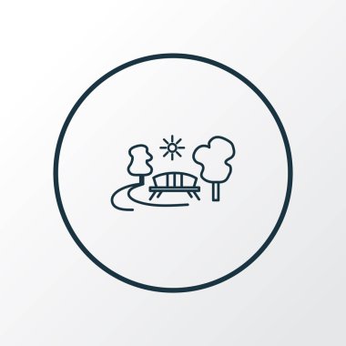 Park simgesi sembolü. Moda tarzında birinci kalite yalıtılmış açık hava ögesi.