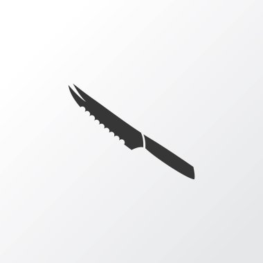 Domates bıçağı simgesi. Kaliteli kalite izole edilmiş keskin element modada.