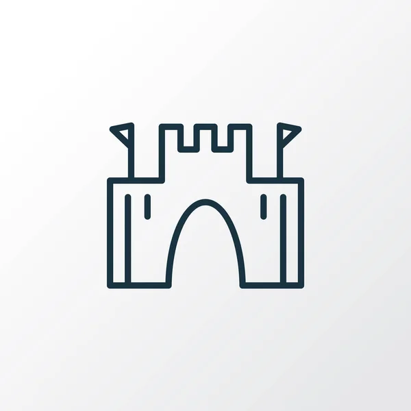 Κάστρο εικονίδιο γραμμή σύμβολο. Πριμοδότηση ποιότητας απομονωμένες μεσαιωνικό πύργο στοιχείο σε μοντέρνο στυλ. — Φωτογραφία Αρχείου