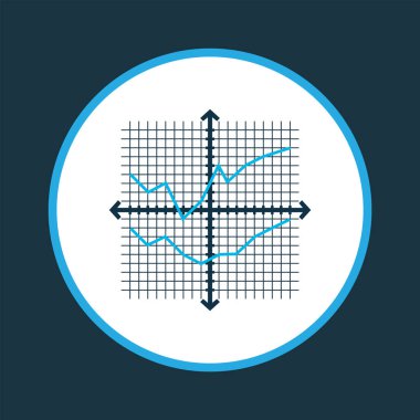 Grafik kılavuz çizgileri simgesi renkli sembol. Premium kalite izole analiz öğe trendy tarzı.