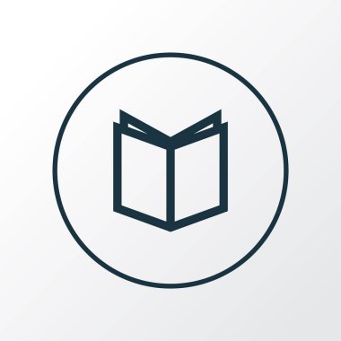 Ders kitabı simge satırı sembolü. Moda tarzında birinci kalite izole öğrenme ögesi.