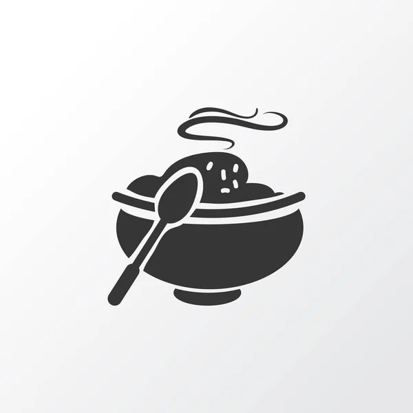 温かい食事のアイコンのシンボル。トレンディーなスタイルでプレミアム品質の絶縁スープ要素. — ストックベクタ