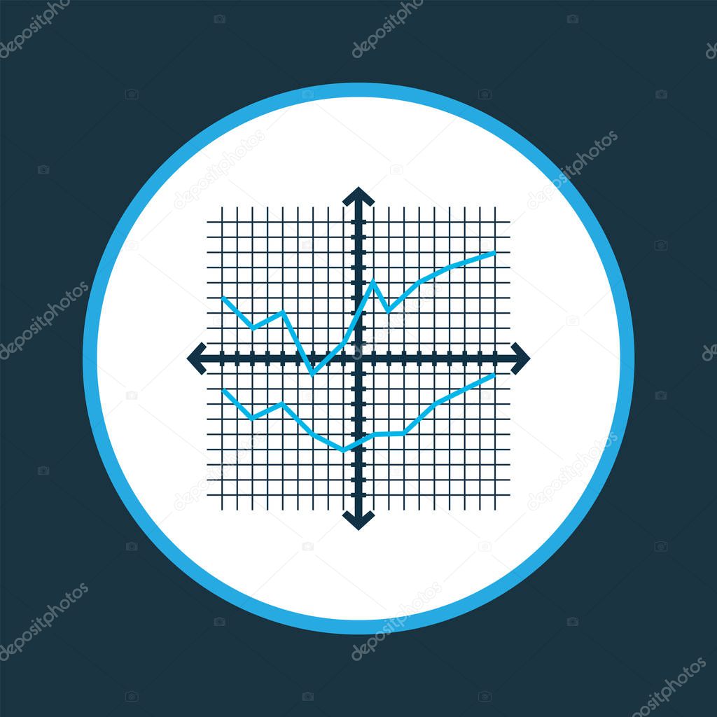 Chart grid lines icon colored symbol. Premium quality isolated analysis element in trendy style.