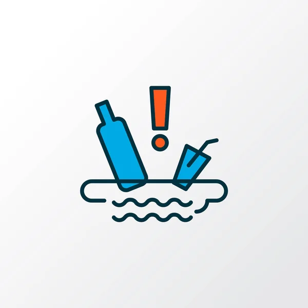 Water pollution icon colored line symbol. Premium quality isolated ecology problem element in trendy style. — 스톡 벡터