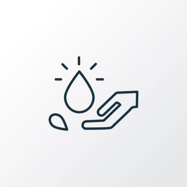 Su ikonu çizgisi sembolünü kaydet. Moda tarzında birinci kalite izole bakım ögesi.