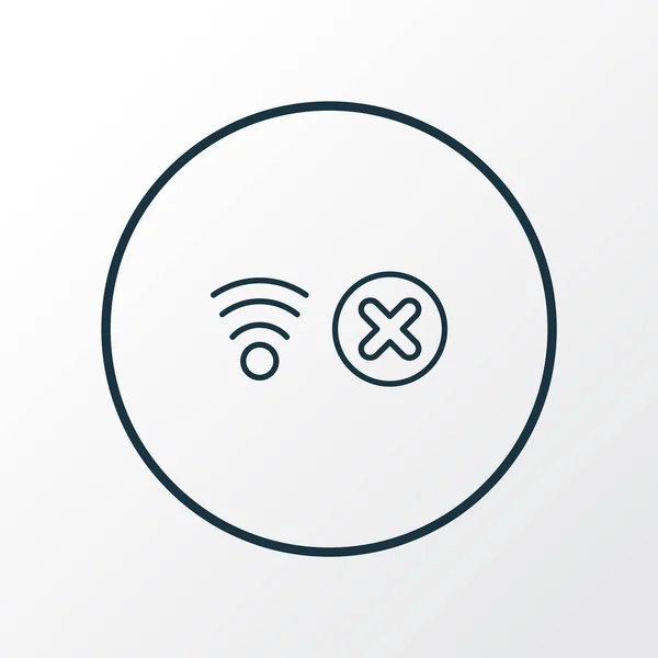 No network icon line symbol. Premium quality isolated stop wifi element in trendy style.