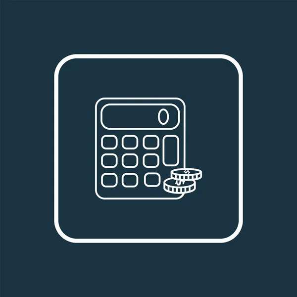 Calculatrice de finances icône ligne symbole. Élément de calcul isolé de qualité supérieure dans un style tendance . — Image vectorielle