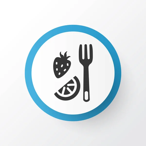 Fruta tenedor icono símbolo. Elemento de plata aislado de primera calidad en estilo moderno . — Vector de stock