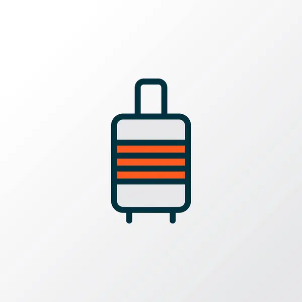 Bagagem ícone mala colorido símbolo de linha. Elemento de bagagem isolada de qualidade premium em estilo moderno. — Vetor de Stock