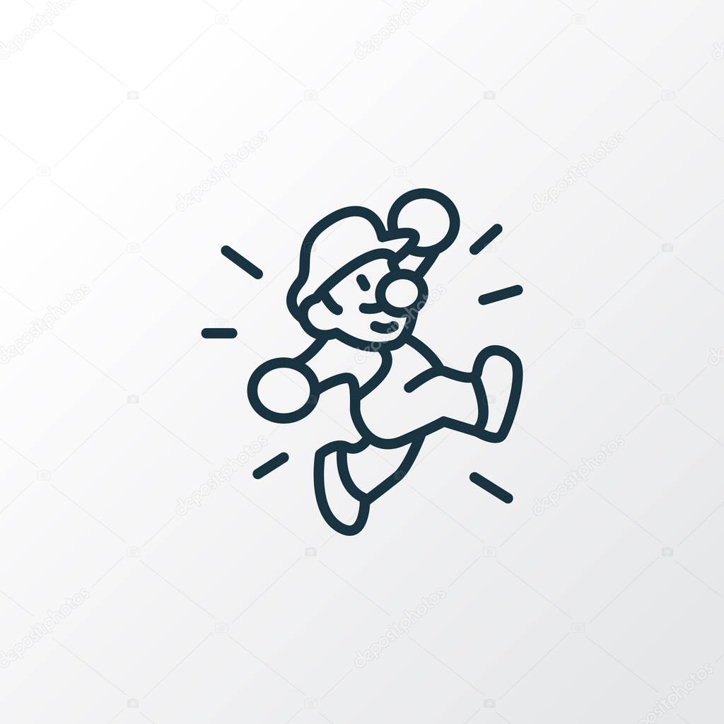 Character icon line symbol. Premium quality isolated mario element in trendy style.