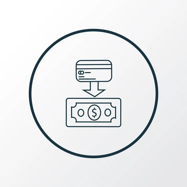 Cashback card ikona liniový symbol. Prémiové kvality izolované commerce prvek v trendy stylu. — Stockový vektor