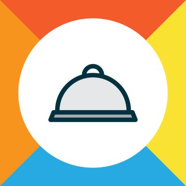 Tabaka simgesi renkli çizgi sembolü. Moda tarzında birinci kalite izole restoran ögesi.