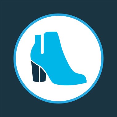 Çizme simgesi renkli sembol. Moda tarzında birinci kalite izole ayakkabı ögesi.