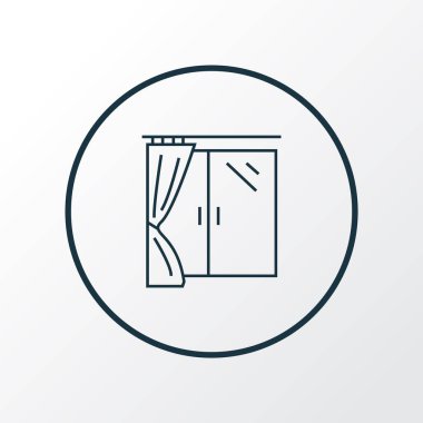 Pencere simgesi çizgisi sembolü. Moda tarzında birinci kalite izole kaplama ögesi.