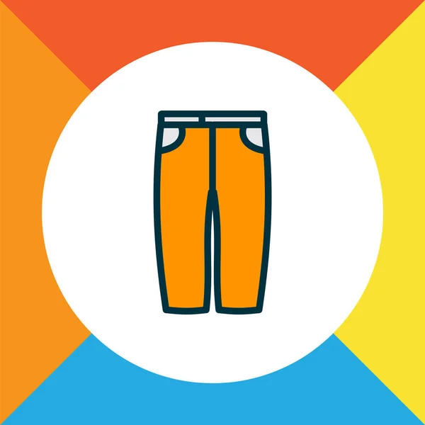 Capris simgesi renkli çizgi sembolü. Kaliteli kalite, modaya uygun olarak izole edilmiş ters pantolon unsurları. — Stok Vektör