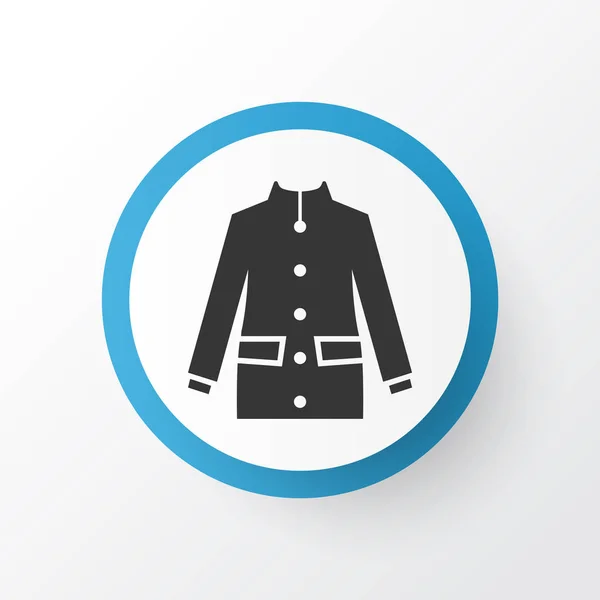 Σύμβολο εικονίδιο παλτό. Πριμοδότηση ποιότητας απομονωμένες σακάκι στοιχείο σε μοντέρνο στυλ. — Διανυσματικό Αρχείο