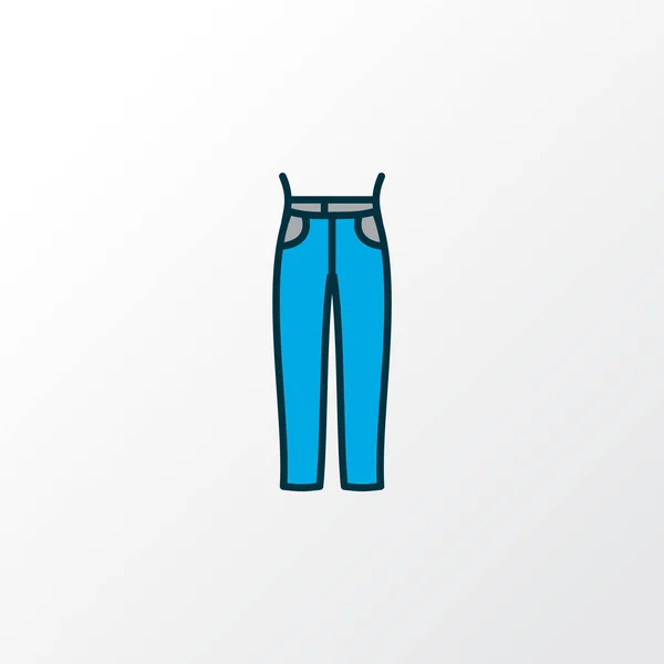Jeans de cintura alta ícone colorido símbolo de linha. Elemento de denim isolado de qualidade premium em estilo moderno . — Fotografia de Stock