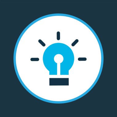 Fikir simgesi renkli sembol. Moda tarzında birinci kalite izole ampul ögesi.