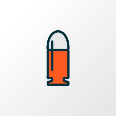 Kurşun ikonu renkli çizgi sembolü. Moda tarzında birinci kalite izole mühimmat ögesi.