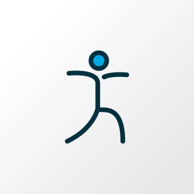 Rahatlama simgesi renkli çizgi sembolü. Kaliteli kalite izole yoga poz elementi modada.