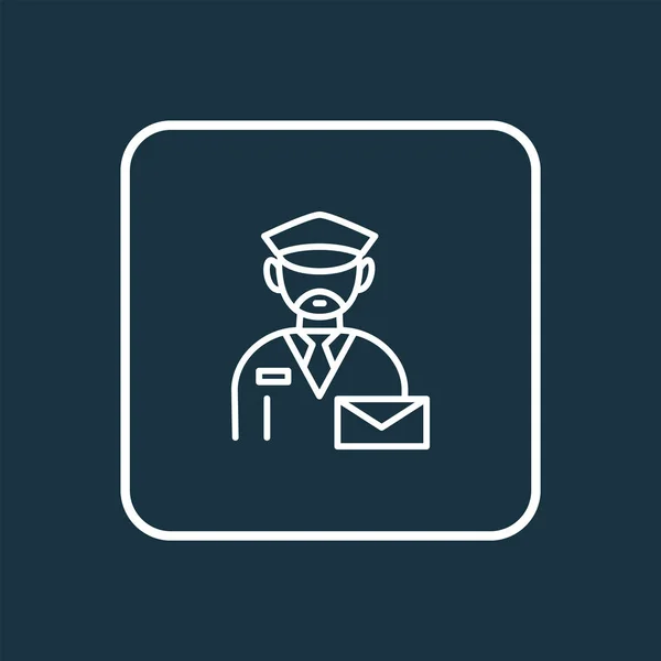 Postman icon line symbol. Premium quality isolated mailman element in trendy style. — 스톡 사진