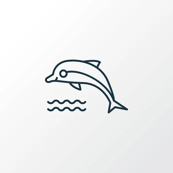 Symbol řádku delfíní ikony. Prvek izolované ploutve nejvyšší kvality v módním stylu. — Stockový vektor