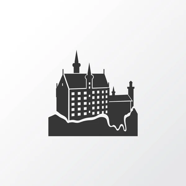 Neuschwanstein icône du château symbole. Élément de forteresse isolé de qualité supérieure dans un style tendance . — Image vectorielle