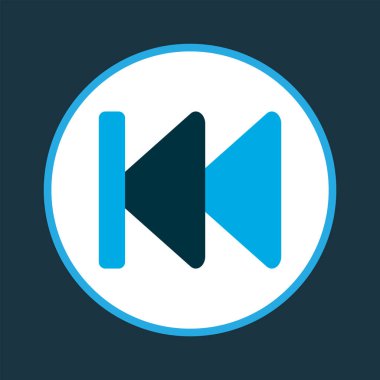 Önceki simge renkli sembol. Kaliteli kalite, modaya uygun olarak izole edilmiş geri sarma ögesi.