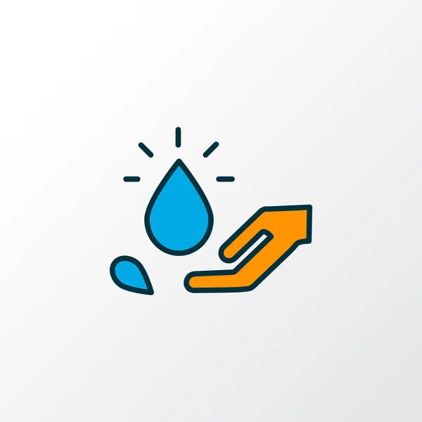 Guardar el icono de agua símbolo de línea de color. Elemento de cuidado aislado de calidad premium en estilo de moda. —  Fotos de Stock