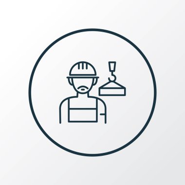 Yapı simgesi çizgi sembolü. Kaliteli kalite izole edilmiş işgücü ögesi modada.