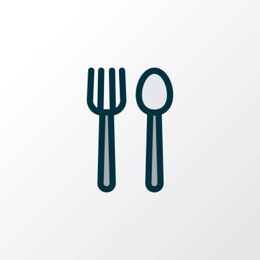 Restoran simgesi renkli çizgi sembolü. Moda tarzında birinci kalite izole kafe ögesi.